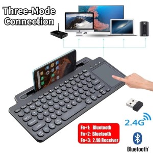 Teclado Bluetooth Sem Fio 2.4G Com Touchpad Numérico Smart Touch Pad Slot Para Cartão Tablet Telefone Computador Fino An