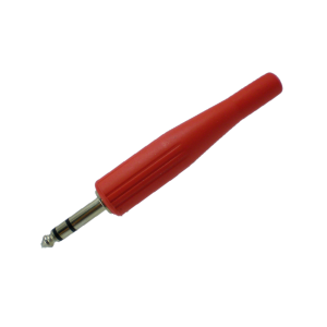 Plug P10 Estéreo Emborrachado Vermelho