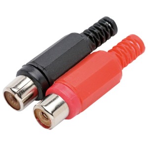 Jack Rca Plástico Com Rabicho Vermelho