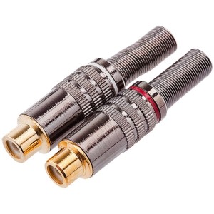 Jack Rca 4mm Metal Com Mola Com Ponta Gold Preto