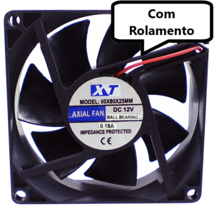 Micro Ventilador 80x80x25mm 12V Com Rolamento
