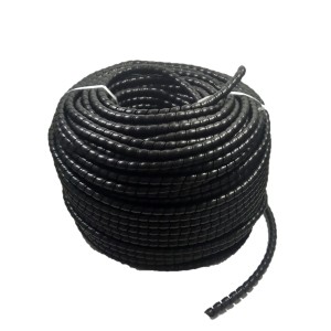 Organizador De Cabos Fios Espiral 8mm Preto Rolo Com 100m