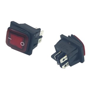 Chave Gangorra ON-OFF 4P Vermelha KCD1-8012-4/R A Prova Dagua