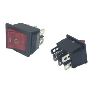 Chave Gangorra ON-OFF-ON 6P Vermelha KCD2-203N