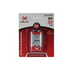 Bateria 9V 240 Recarregavel Mox