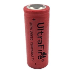 Bateria 26650 Recarregavel 7200mAh 3.7-4.2V Sem Pino