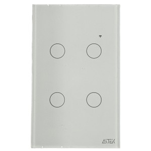 Interruptor Inteligente Wifi 4 Teclas Botoes Touch Alexa Google Branco