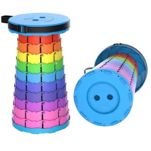 Banqueta Banco Retrátil Portátil c/Alça Telescópica Dobrável Ajustável 