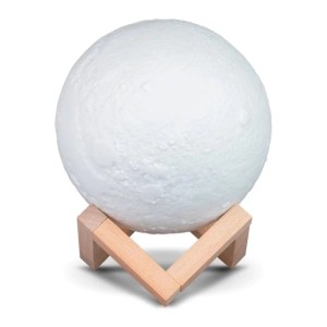 Abajur Luminária Lua 3d Led De Mesa Sem Fio Quarto Cúpula 10 CM